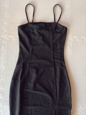H&M Black Spaghetti-Strap Bodycon Mini Dress
